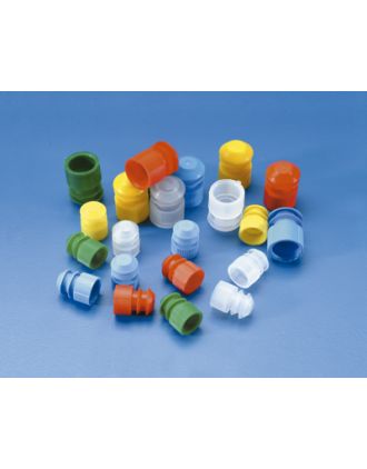 Tapones con solapa para tubos desechables