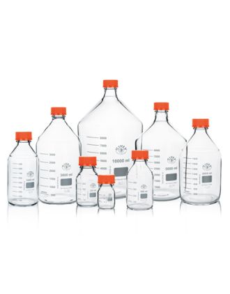 Foto frascos ISO vidrio transparente tapón naranja