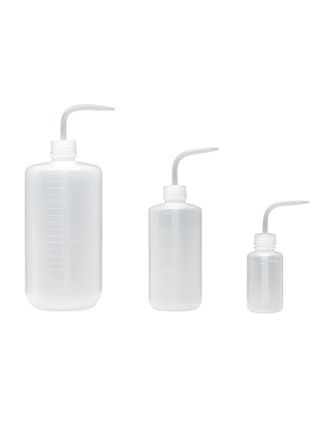 Frascos lavadores graduados PE boca estrecha blanca