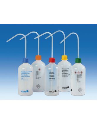 Frasco lavador b/estrecha eriqueta impresa