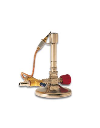 Mechero bunsen de seguridad, sin piloto, tornillo/racor de oliva, but/prop.