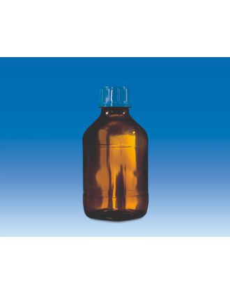 Botella rectangular vidrio revestido, ámbar