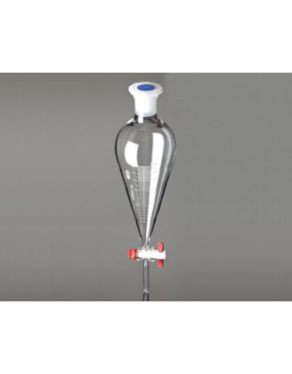 Embudo de decantación Squibb con llave de plástico graduado